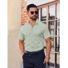 imageCOOFANDY Mens Short Sleeve Dress Shirts Stretch Wrinkle Free Button Down Shirt Casual Summer TopLight Green