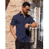 imageCOOFANDY Mens Short Sleeve Dress Shirts Stretch Wrinkle Free Button Down Shirt Casual Summer TopNavy Blue