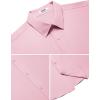 imageCOOFANDY Mens Short Sleeve Dress Shirts Stretch Wrinkle Free Button Down Shirt Casual Summer TopPink
