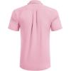 imageCOOFANDY Mens Short Sleeve Dress Shirts Stretch Wrinkle Free Button Down Shirt Casual Summer TopPink