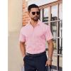 imageCOOFANDY Mens Short Sleeve Dress Shirts Stretch Wrinkle Free Button Down Shirt Casual Summer TopPink