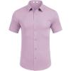 imageCOOFANDY Mens Short Sleeve Dress Shirts Stretch Wrinkle Free Button Down Shirt Casual Summer TopPurple