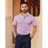 imageCOOFANDY Mens Short Sleeve Dress Shirts Stretch Wrinkle Free Button Down Shirt Casual Summer TopPurple