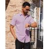 imageCOOFANDY Mens Short Sleeve Dress Shirts Stretch Wrinkle Free Button Down Shirt Casual Summer TopPurple