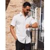 imageCOOFANDY Mens Short Sleeve Dress Shirts Stretch Wrinkle Free Button Down Shirt Casual Summer TopWhite
