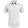 imageCOOFANDY Mens Short Sleeve Dress Shirts Stretch Wrinkle Free Button Down Shirt Casual Summer TopWhite