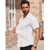 imageCOOFANDY Mens Short Sleeve Dress Shirts Stretch Wrinkle Free Button Down Shirt Casual Summer TopWhite