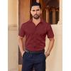 imageCOOFANDY Mens Short Sleeve Dress Shirts Stretch Wrinkle Free Button Down Shirt Casual Summer TopWine Red