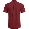 imageCOOFANDY Mens Short Sleeve Dress Shirts Stretch Wrinkle Free Button Down Shirt Casual Summer TopWine Red