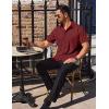 imageCOOFANDY Mens Short Sleeve Dress Shirts Stretch Wrinkle Free Button Down Shirt Casual Summer TopWine Red