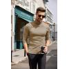 imageCOOFANDY Mens Slim Fit Turtleneck Sweater Casual Basic Knitted Long Sleeve Pullover SweaterKhaki