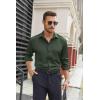 imageCOOFANDY Mens Stretch Dress Shirts Long Sleeve Button Down Shirt Regular Fit Formal Business ShirtsDeep Green