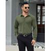 imageCOOFANDY Mens Stretch Dress Shirts Long Sleeve Button Down Shirt Wrinkle Free Formal Business ShirtsArmy Green