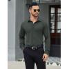 imageCOOFANDY Mens Stretch Dress Shirts Long Sleeve Button Down Shirt Wrinkle Free Formal Business ShirtsDark Army Green
