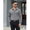 imageCOOFANDY Mens Stretch Dress Shirts Long Sleeve Button Down Shirt Wrinkle Free Formal Business ShirtsLight Grey