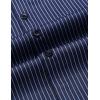 imageCOOFANDY Mens Stretch Dress Shirts Long Sleeve Button Down Shirt Wrinkle Free Formal Business ShirtsNavy  White Stripes