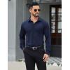 imageCOOFANDY Mens Stretch Dress Shirts Long Sleeve Button Down Shirt Wrinkle Free Formal Business ShirtsNavy Blue