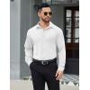 imageCOOFANDY Mens Stretch Dress Shirts Long Sleeve Button Down Shirt Wrinkle Free Formal Business ShirtsWhite