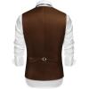 imageCOOFANDY Mens Suede Leather Vest Layered Style Dress Vest Waistcoat