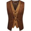 imageCOOFANDY Mens Suede Leather Vest Layered Style Dress Vest Waistcoat