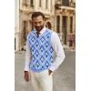 imageCOOFANDY Mens Sweater Vest V Neck Sleeveless Sweater Slim Fit Casual Knitted Pullover SweaterArgyle Blue