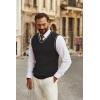 imageCOOFANDY Mens Sweater Vest V Neck Sleeveless Sweater Slim Fit Casual Knitted Pullover SweaterBlack and White Stripe