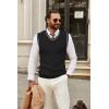 imageCOOFANDY Mens Sweater Vest V Neck Sleeveless Sweater Slim Fit Casual Knitted Pullover SweaterBlack and White Stripe