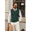 imageCOOFANDY Mens Sweater Vest V Neck Sleeveless Sweater Slim Fit Casual Knitted Pullover SweaterGreen and Black Stripe