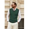 imageCOOFANDY Mens Sweater Vest V Neck Sleeveless Sweater Slim Fit Casual Knitted Pullover SweaterGreen and Black Stripe