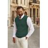 imageCOOFANDY Mens Sweater Vest V Neck Sleeveless Sweater Slim Fit Casual Knitted Pullover SweaterGreen and Black Stripe