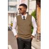 imageCOOFANDY Mens Sweater Vest V Neck Sleeveless Sweater Slim Fit Casual Knitted Pullover SweaterKhaki