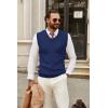 imageCOOFANDY Mens Sweater Vest V Neck Sleeveless Sweater Slim Fit Casual Knitted Pullover SweaterNavy Blue