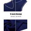 imageCOOFANDY Mens Sweater Vest V Neck Sleeveless Sweater Slim Fit Casual Knitted Pullover SweaterNavy Blue and White Stripe