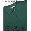 imageCOOFANDY Mens Textured Knit Polo Shirts Zipper Polo Shirts Short Sleeve Casual Lightweight Golf ShirtGreen