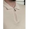 imageCOOFANDY Mens Textured Knit Polo Shirts Zipper Polo Shirts Short Sleeve Casual Lightweight Golf ShirtKhaki
