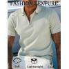 imageCOOFANDY Mens Textured Knit Polo Shirts Zipper Polo Shirts Short Sleeve Casual Lightweight Golf ShirtLight Green