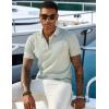 imageCOOFANDY Mens Textured Knit Polo Shirts Zipper Polo Shirts Short Sleeve Casual Lightweight Golf ShirtLight Green