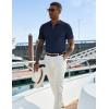 imageCOOFANDY Mens Textured Knit Polo Shirts Zipper Polo Shirts Short Sleeve Casual Lightweight Golf ShirtNavy Blue
