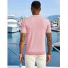imageCOOFANDY Mens Textured Knit Polo Shirts Zipper Polo Shirts Short Sleeve Casual Lightweight Golf ShirtPink