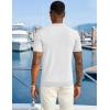 imageCOOFANDY Mens Textured Knit Polo Shirts Zipper Polo Shirts Short Sleeve Casual Lightweight Golf ShirtWhite