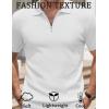 imageCOOFANDY Mens Textured Knit Polo Shirts Zipper Polo Shirts Short Sleeve Casual Lightweight Golf ShirtWhite