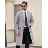 imageCOOFANDY Mens Trench Coat Long Casual Single Brested Overcoat Winter Notched Collar Wool Blend Pea coat With PocketsLight Grey