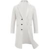 imageCOOFANDY Mens Trench Coat Long Casual Single Brested Overcoat Winter Notched Collar Wool Blend Pea coat With PocketsWhite