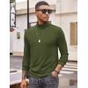imageCOOFANDY Mens Turtleneck Shirt Long Sleeve Pullover Sweater Slim Fit Lightweight Thermal Undershirt TopsArmy Green