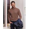imageCOOFANDY Mens Turtleneck Shirt Long Sleeve Pullover Sweater Slim Fit Lightweight Thermal Undershirt TopsBrown