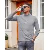 imageCOOFANDY Mens Turtleneck Shirt Long Sleeve Pullover Sweater Slim Fit Lightweight Thermal Undershirt TopsLight Grey