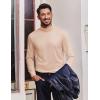 imageCOOFANDY Mens Turtleneck Shirt Long Sleeve Pullover Sweater Slim Fit Lightweight Thermal Undershirt TopsLight Khaki