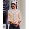 imageCOOFANDY Mens Turtleneck Shirt Long Sleeve Pullover Sweater Slim Fit Lightweight Thermal Undershirt TopsLight Khaki