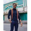 imageCOOFANDY Mens Turtleneck Shirt Long Sleeve Pullover Sweater Slim Fit Lightweight Thermal Undershirt TopsNavy Blue