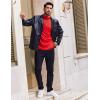imageCOOFANDY Mens Turtleneck Shirt Long Sleeve Pullover Sweater Slim Fit Lightweight Thermal Undershirt TopsRed